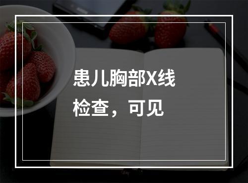 患儿胸部X线检查，可见