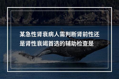 某急性肾衰病人需判断肾前性还是肾性衰竭首选的辅助检查是