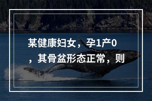 某健康妇女，孕1产0，其骨盆形态正常，则