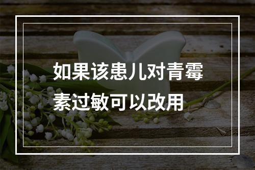 如果该患儿对青霉素过敏可以改用