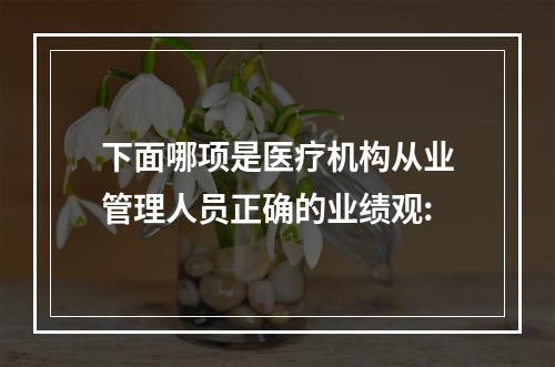 下面哪项是医疗机构从业管理人员正确的业绩观: