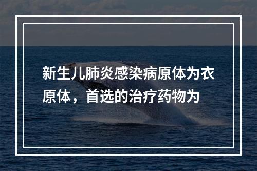 新生儿肺炎感染病原体为衣原体，首选的治疗药物为