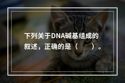 下列关于DNA碱基组成的叙述，正确的是（　　）。