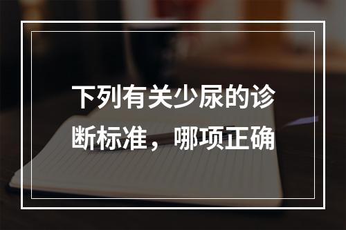 下列有关少尿的诊断标准，哪项正确