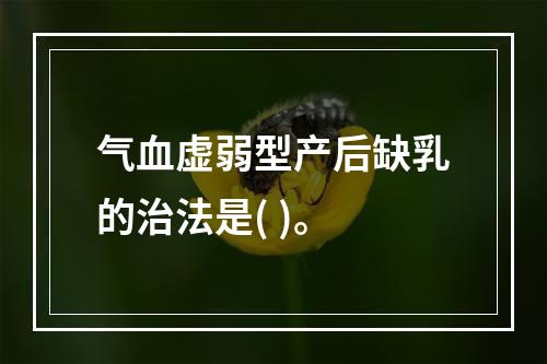 气血虚弱型产后缺乳的治法是( )。