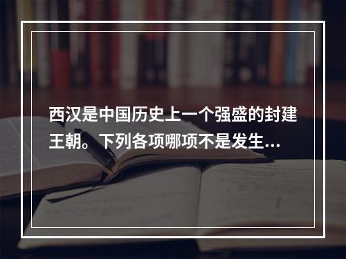 西汉是中国历史上一个强盛的封建王朝。下列各项哪项不是发生在