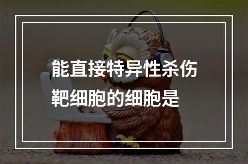 能直接特异性杀伤靶细胞的细胞是