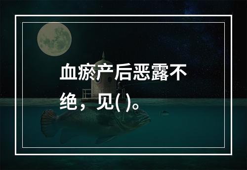 血瘀产后恶露不绝，见( )。