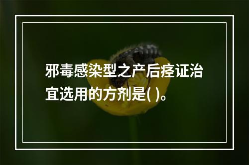 邪毒感染型之产后痉证治宜选用的方剂是( )。