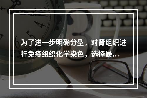 为了进一步明确分型，对肾组织进行免疫组织化学染色，选择最敏感