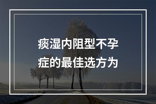 痰湿内阻型不孕症的最佳选方为