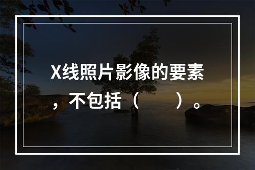 X线照片影像的要素，不包括（　　）。