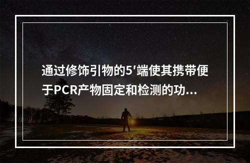 通过修饰引物的5′端使其携带便于PCR产物固定和检测的功能基