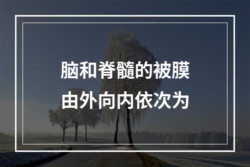 脑和脊髓的被膜由外向内依次为