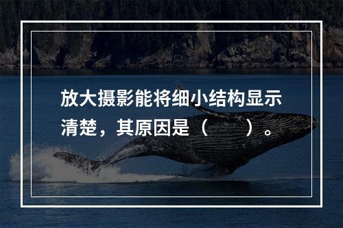 放大摄影能将细小结构显示清楚，其原因是（　　）。