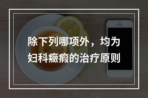 除下列哪项外，均为妇科癥瘕的治疗原则