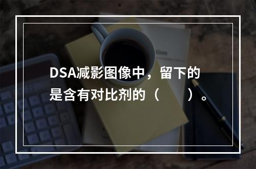 DSA减影图像中，留下的是含有对比剂的（　　）。