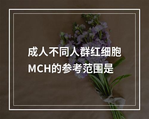 成人不同人群红细胞MCH的参考范围是