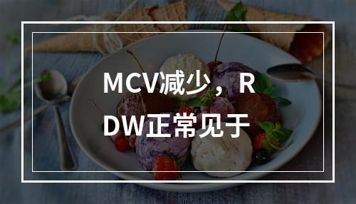 MCV减少，RDW正常见于