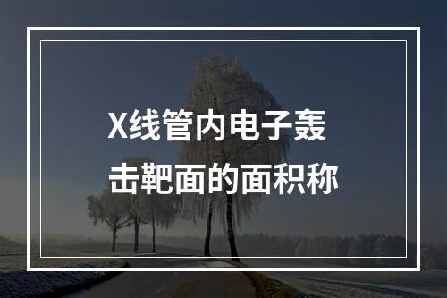 X线管内电子轰击靶面的面积称