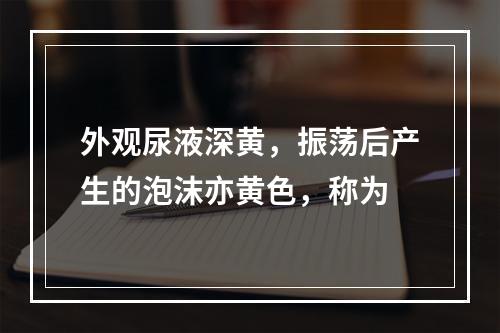 外观尿液深黄，振荡后产生的泡沫亦黄色，称为