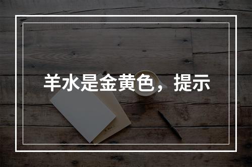 羊水是金黄色，提示