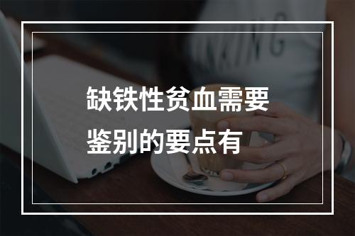 缺铁性贫血需要鉴别的要点有