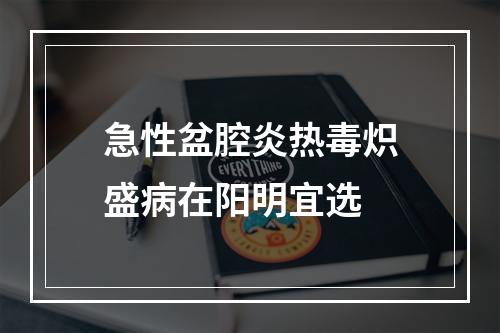 急性盆腔炎热毒炽盛病在阳明宜选