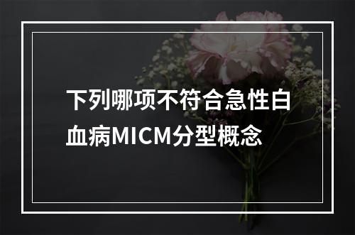 下列哪项不符合急性白血病MICM分型概念