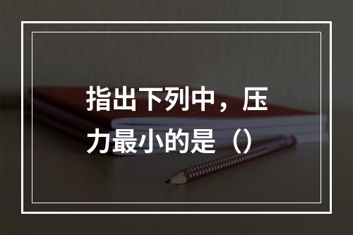 指出下列中，压力最小的是（）