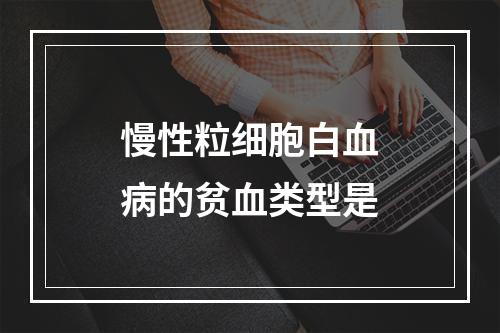 慢性粒细胞白血病的贫血类型是