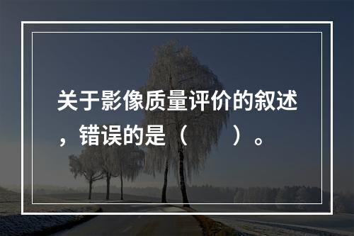 关于影像质量评价的叙述，错误的是（　　）。