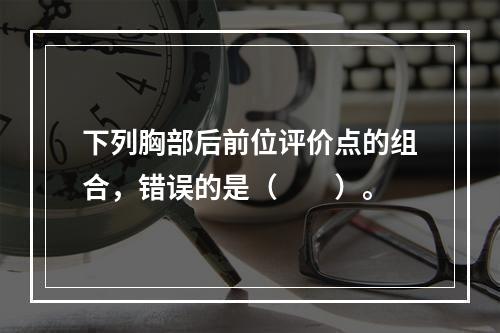 下列胸部后前位评价点的组合，错误的是（　　）。