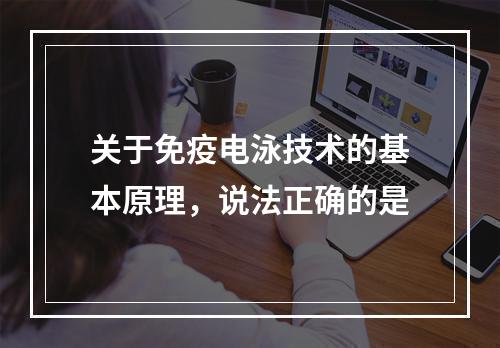 关于免疫电泳技术的基本原理，说法正确的是