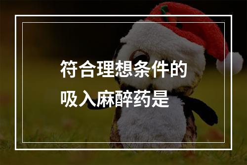 符合理想条件的吸入麻醉药是