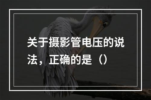 关于摄影管电压的说法，正确的是（）