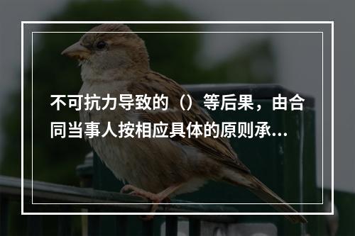 不可抗力导致的（）等后果，由合同当事人按相应具体的原则承担。