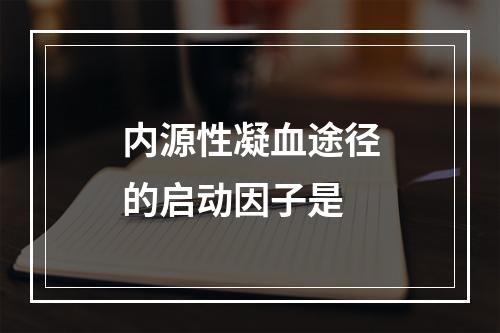 内源性凝血途径的启动因子是