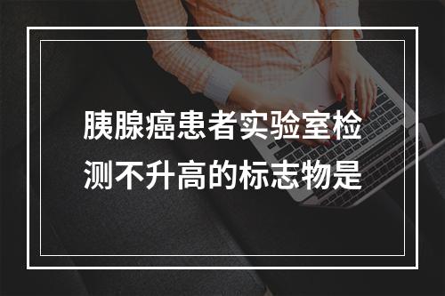 胰腺癌患者实验室检测不升高的标志物是