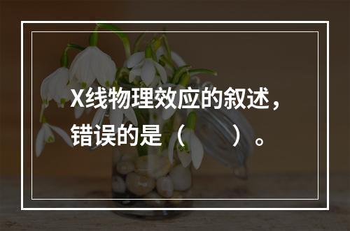 X线物理效应的叙述，错误的是（　　）。