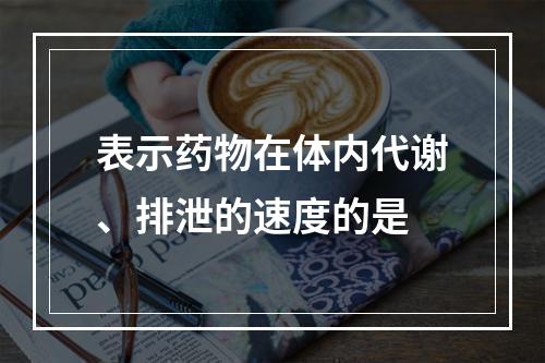 表示药物在体内代谢、排泄的速度的是