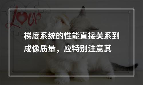 梯度系统的性能直接关系到成像质量，应特别注意其