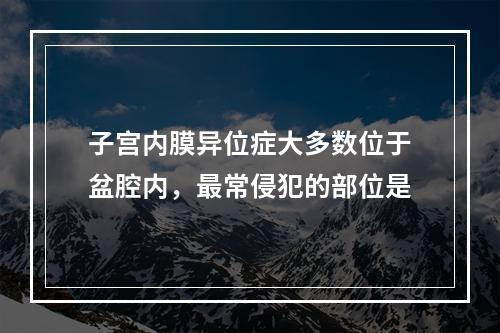 子宫内膜异位症大多数位于盆腔内，最常侵犯的部位是