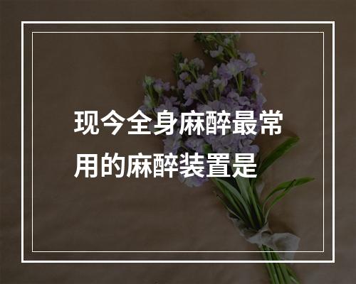 现今全身麻醉最常用的麻醉装置是