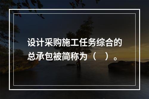 设计采购施工任务综合的总承包被简称为（　）。