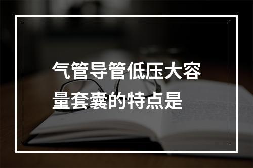 气管导管低压大容量套囊的特点是