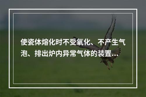 使瓷体熔化时不受氧化、不产生气泡、排出炉内异常气体的装置是（