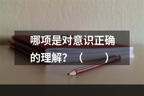 哪项是对意识正确的理解？（　　）