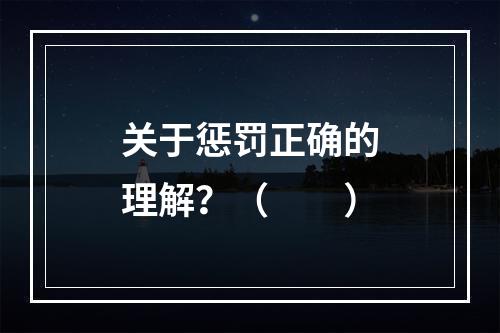 关于惩罚正确的理解？（　　）