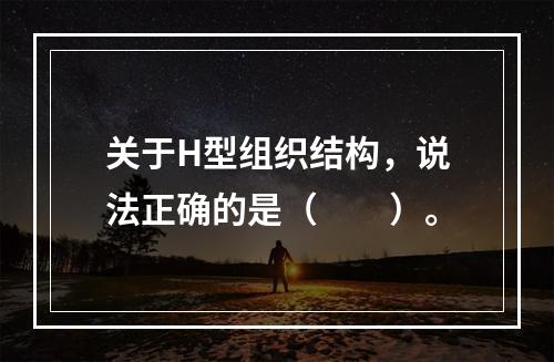 关于H型组织结构，说法正确的是（　　）。